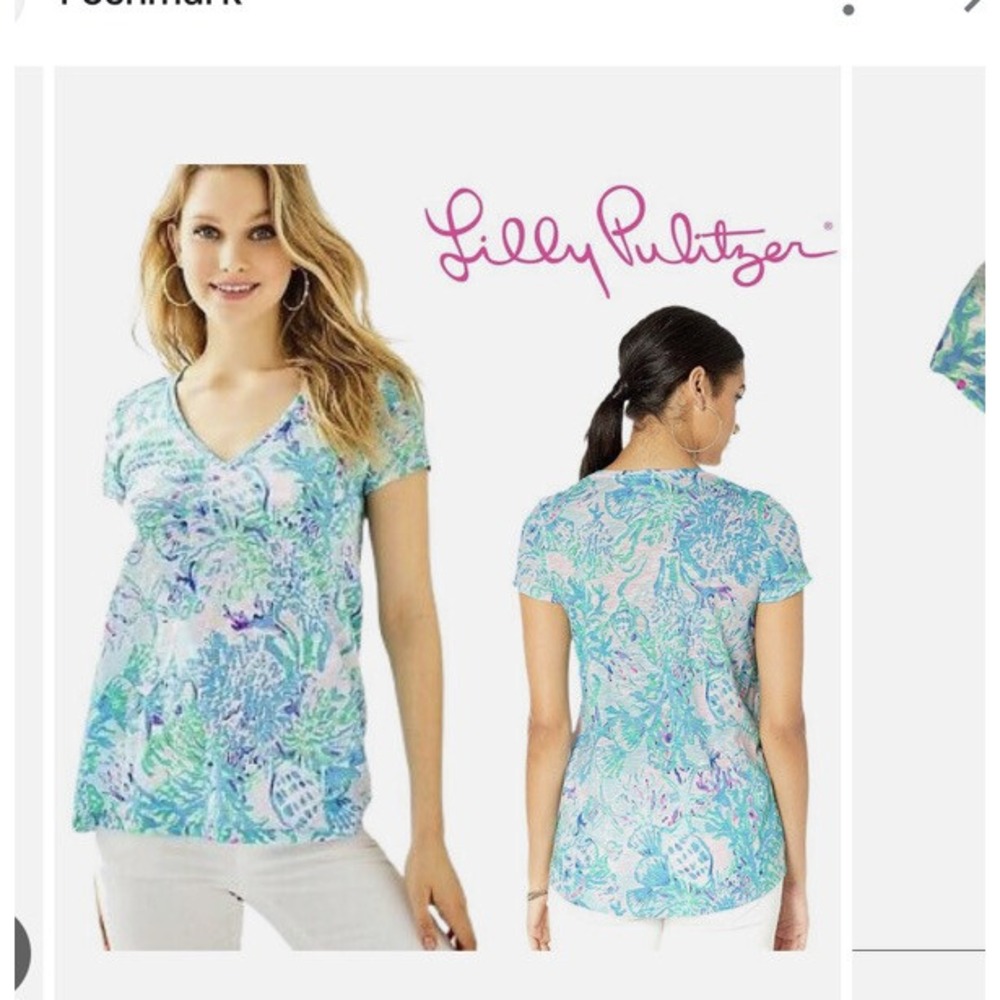 Lilly Pulitzer Etta Top Amethyst Tint Craysea V-Neck Blouse XS NWT